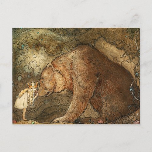 Poor Little Bear 1912 by John Bauer Postcard