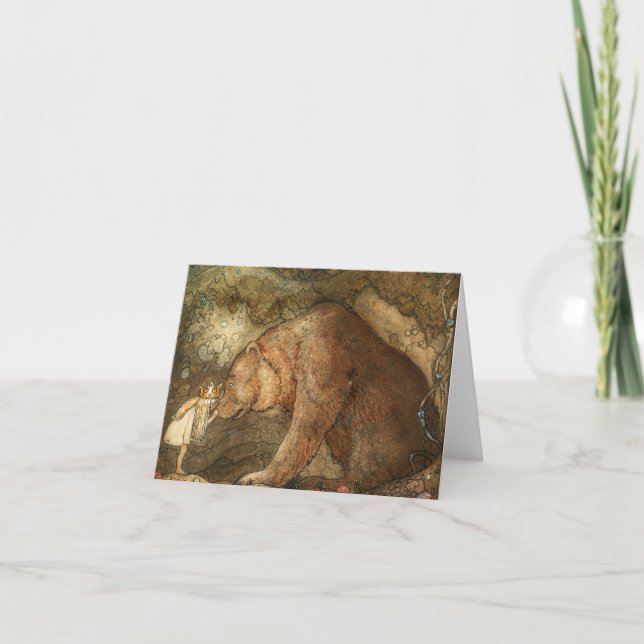 Poor Little Bear by John Bauer Thank You Card (Front)