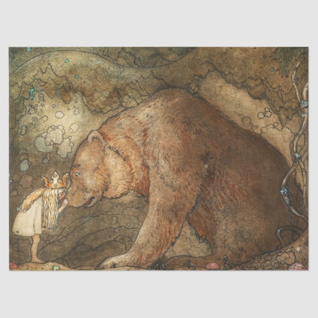 Poor Little Bear by John Bauer Tissue Paper (Front)