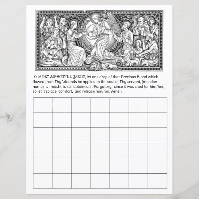 Poor Souls in Purgatory Prayers Calendar Catholic (Front)