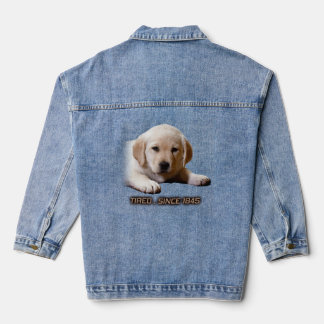 Poor Tired Little Labrador Puppy. Just Like Me! Denim Jacket