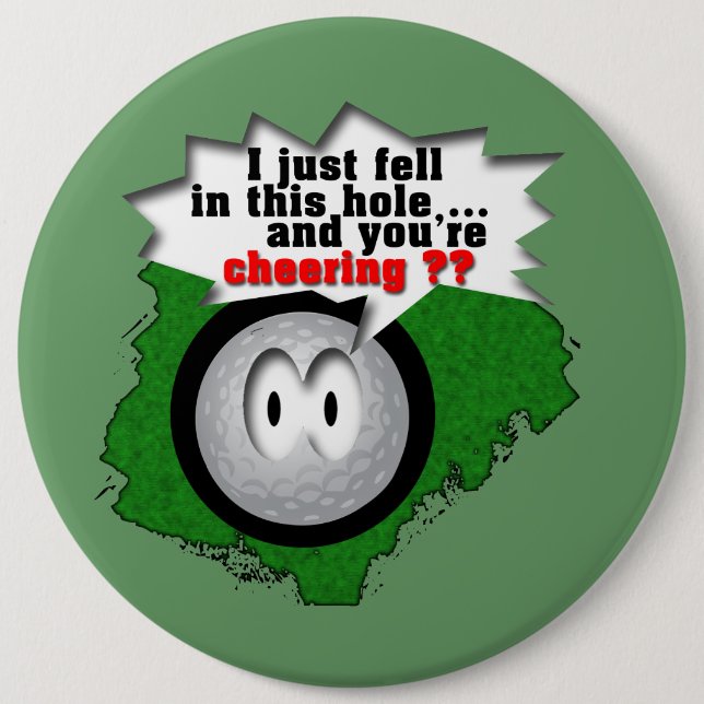 Poor Widdle Ball Pinback Button (Front)
