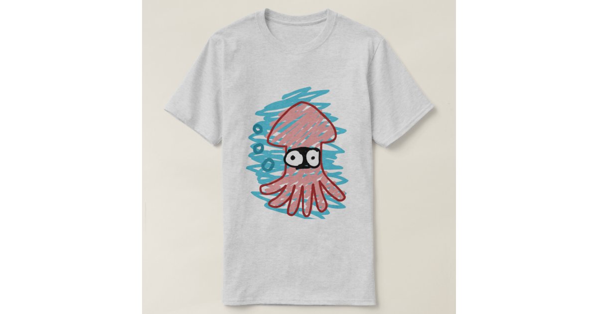 Poorly Drawn Squid Shirt | Zazzle