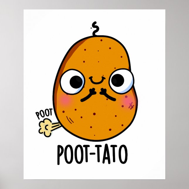 Poot-tato Funny Farting Potato Pun Poster (Front)
