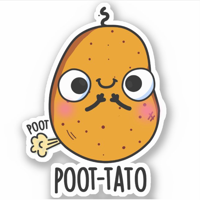 Poot-tato Funny Farting Potato Pun  Sticker (Front)