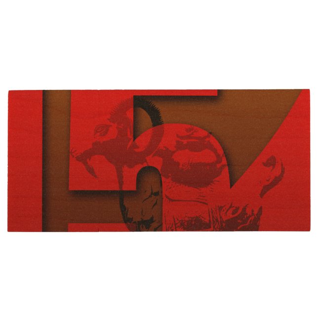 Pop 2015 Goat Year - Vietnamese New Year Wood USB Flash Drive (Back)