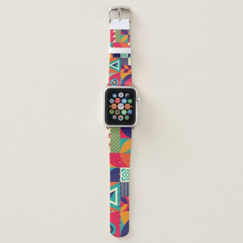 Pop abstract geometric shapes seamless pattern apple watch band