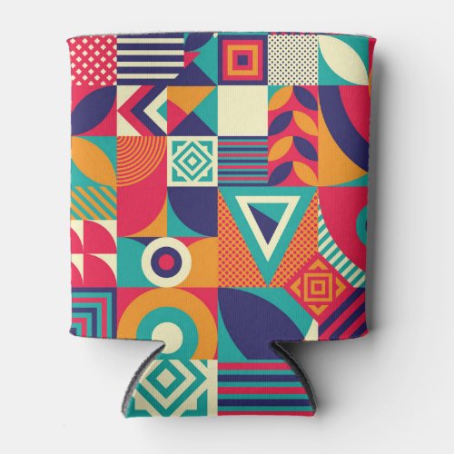 Pop abstract geometric shapes seamless pattern can cooler