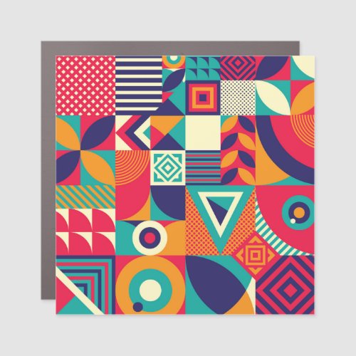 Pop abstract geometric shapes seamless pattern car magnet