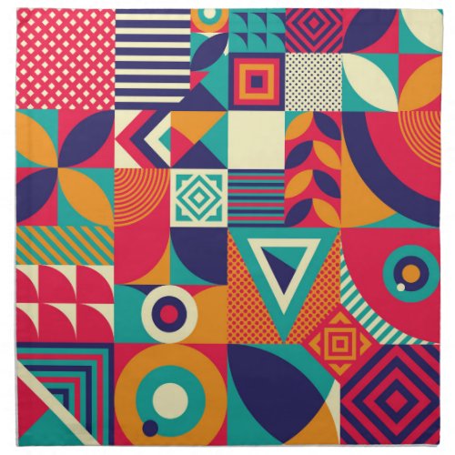 Pop abstract geometric shapes seamless pattern cloth napkin