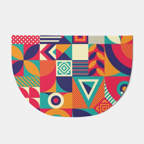 Pop abstract geometric shapes seamless pattern doormat