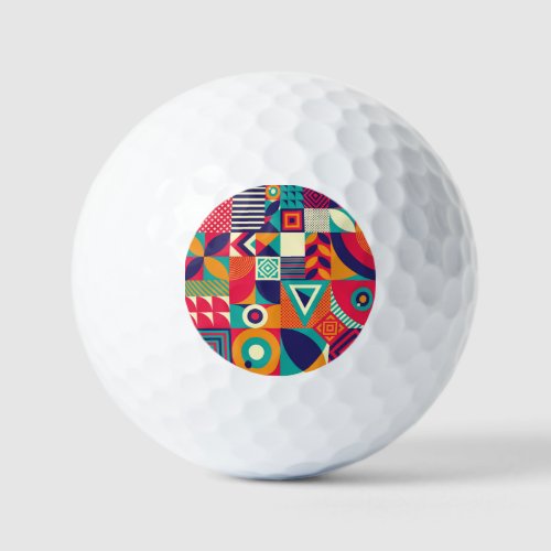 Pop abstract geometric shapes seamless pattern golf balls