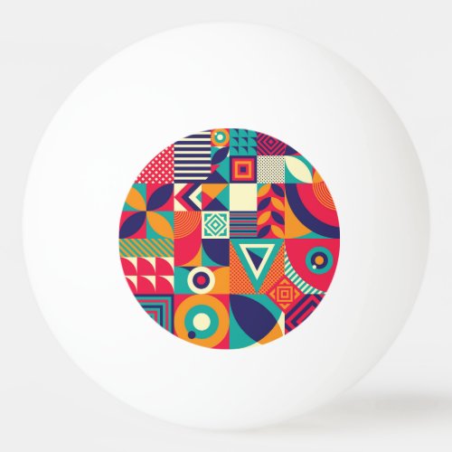 Pop abstract geometric shapes seamless pattern ping pong ball