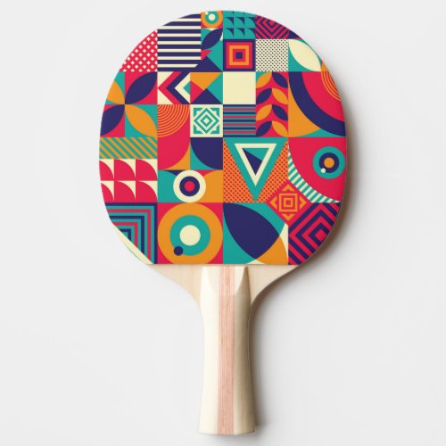 Pop abstract geometric shapes seamless pattern ping pong paddle