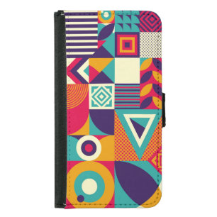 Pop abstract geometric shapes, seamless pattern. samsung galaxy s5 wallet case
