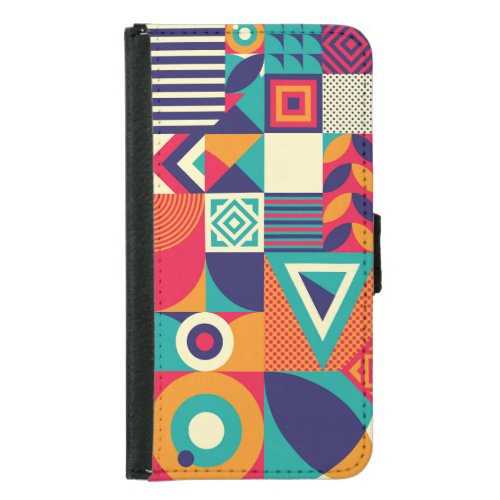 Pop abstract geometric shapes seamless pattern samsung galaxy s5 wallet case