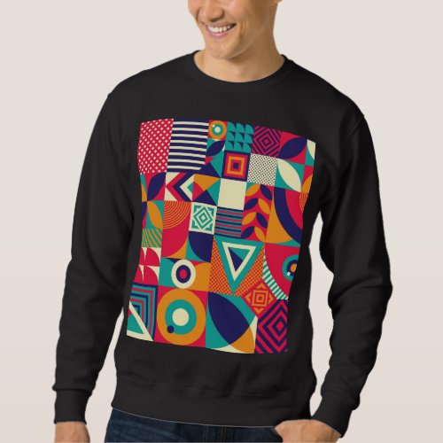 Pop abstract geometric shapes seamless pattern sweatshirt