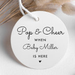 Pop And Cheer When Baby Is Here Baby Shower Favors Favor Tags<br><div class="desc">Pop And Cheer When Baby Is Here Baby Shower Favors  Tags</div>