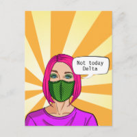 Pop Art 2021 Face Mask Lady Delta Covid