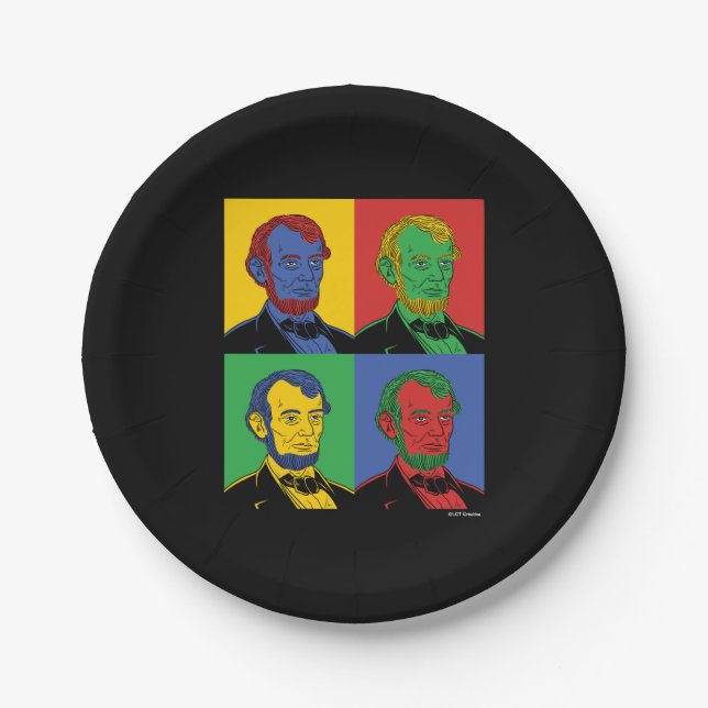 Pop Art Abraham Lincoln Paper Plates (Front)