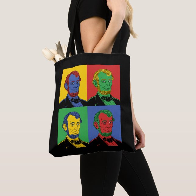 Pop Art Abraham Lincoln Tote Bag (Close Up)