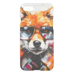 Pop Art Abstract Animal Fox Sunglasses Portrait  iPhone SE/8/7 Case