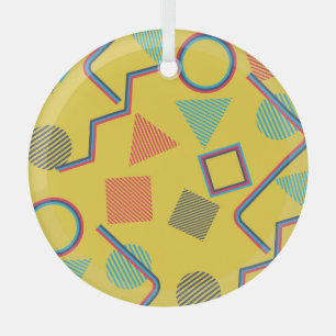 Pop Art: Abstract Colorful Seamless. Glass Ornament