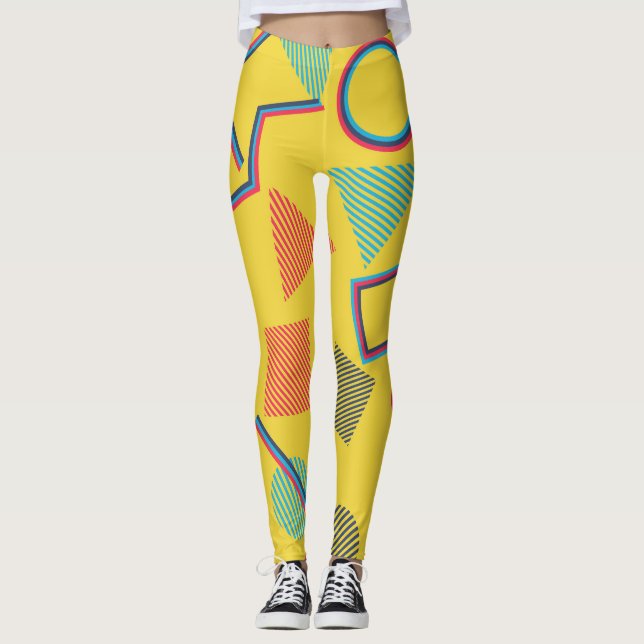 Pop Art: Abstract Colorful Seamless. Leggings (Front)