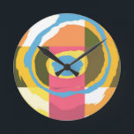Pop Art Abstract colorful spiral ray blurry 15 Round Clock<br><div class="desc">Abstract colorful spiral ray blurry</div>