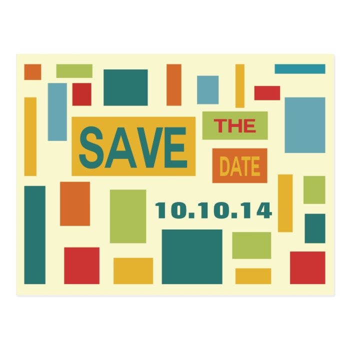 Pop Art Abstract Save The Date Postcard