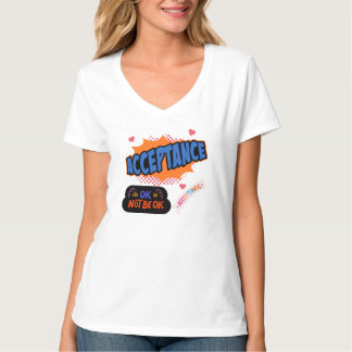 Pop Art Acceptance and Mental Health Sticker T-Shirt