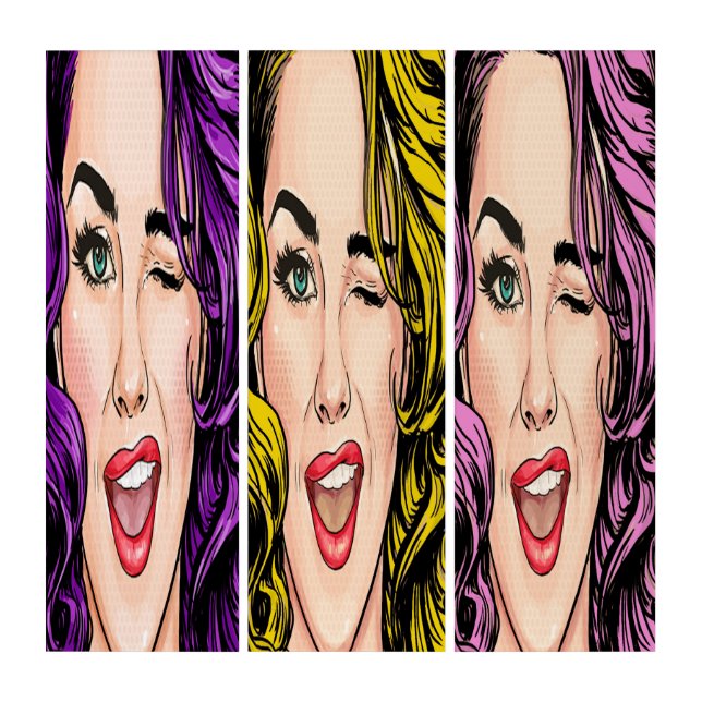 Pop Art Acrylic Triptych (Front)
