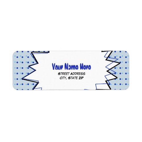 Pop Art Address Label _ Blue