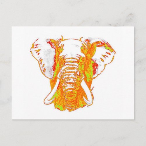 Pop Art African Elephant Postcard