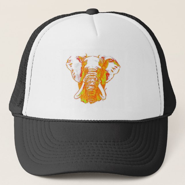 Pop Art African Elephant Trucker Hat (Front)
