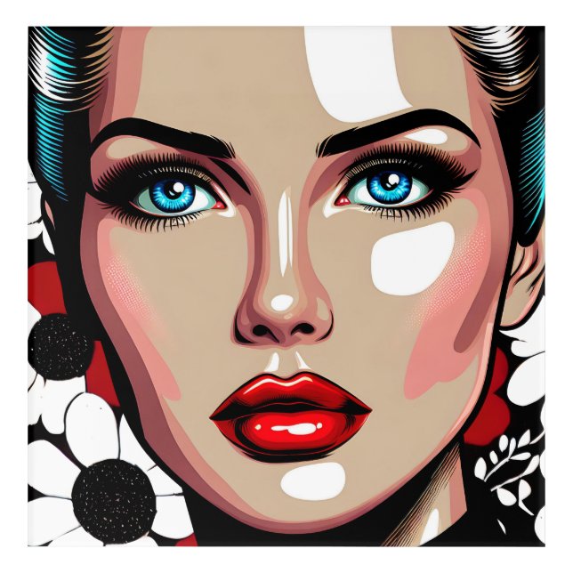 Pop Art Ai Comic Book Woman's Face (Front)