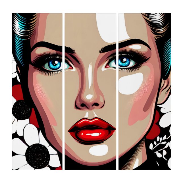 Pop Art Ai Comic Book Woman's Face (Front)