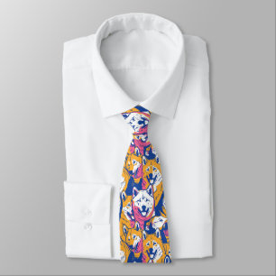 Pop Art Akita Dog Colorful Pattern Neck Tie