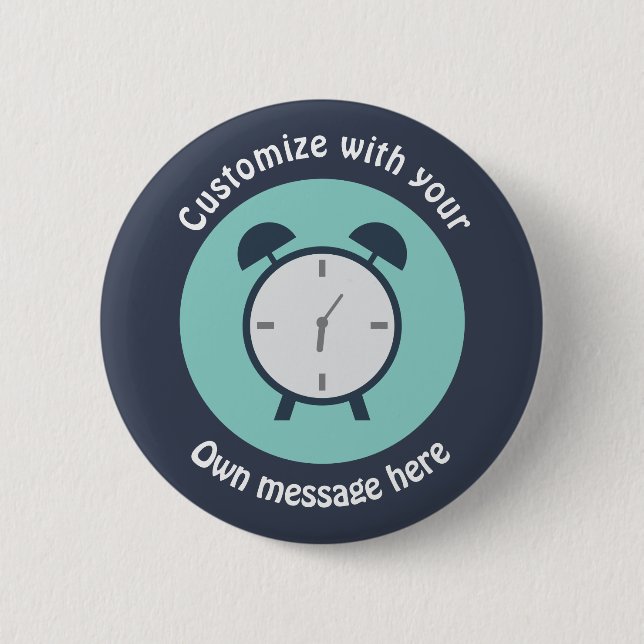 Pop Art Alarm Clock Custom Text Button (Front)