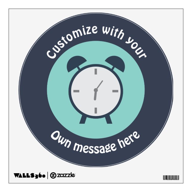 Pop Art Alarm Clock Custom Text Wall Decal (Front)