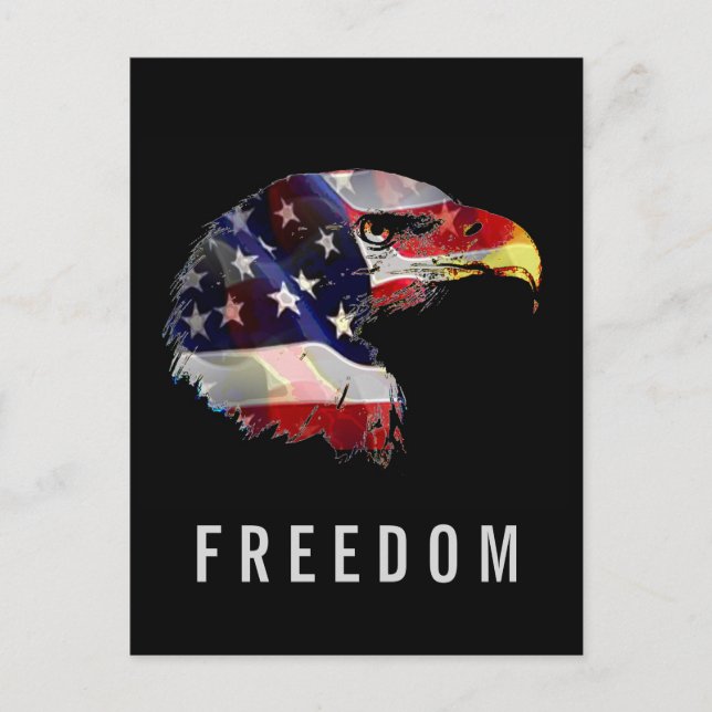 Pop Art American Flag Eagle Freedom Patriot Holiday Postcard (Front)