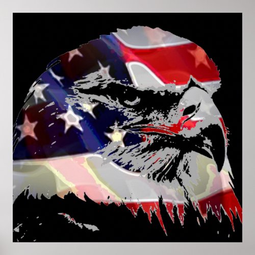 Pop Art American Flag Eagle Leadership Poster