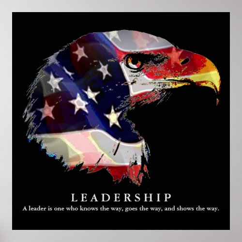 Pop Art American Flag Eagle Leadership Poster