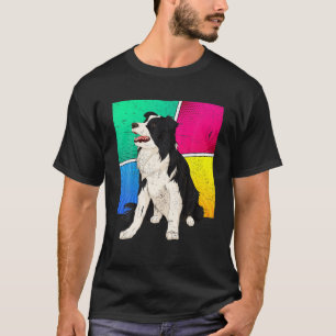 Pop Art Animal Pet Owner Dog Lover Border Collie T-Shirt
