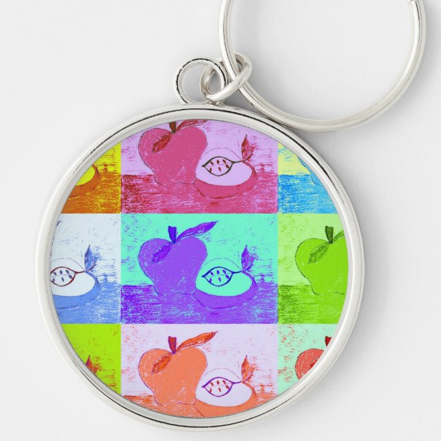 Pop Art Apple Keychain (Front)