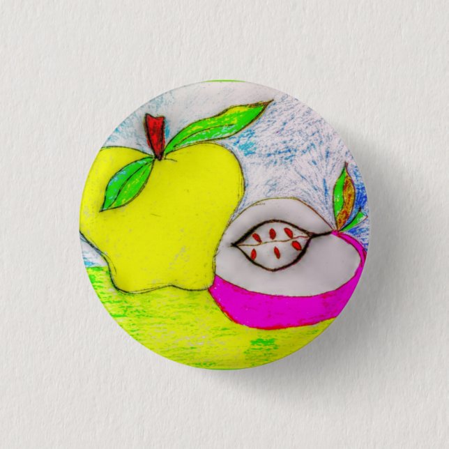 Pop Art Apples Pinback Button (Front)