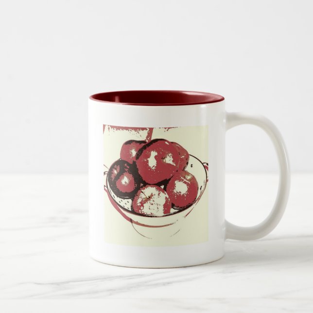 Pop Art Apples Two-Tone Coffee Mug (Right)