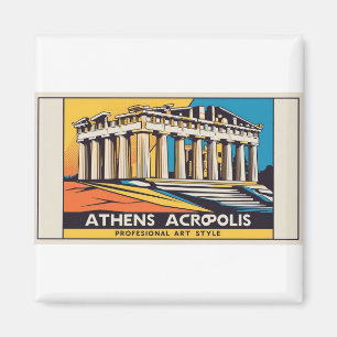 Pop-Art Athens Parthenon Magnet