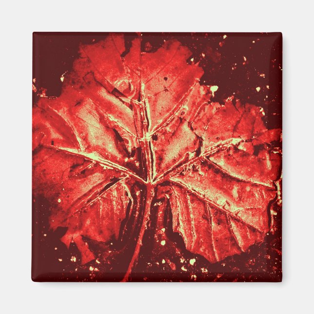 Pop Art Autumn Leaf Magnet (Front)