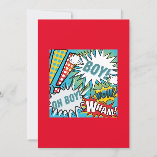 Pop Art Baby Boy Invitation (Front)